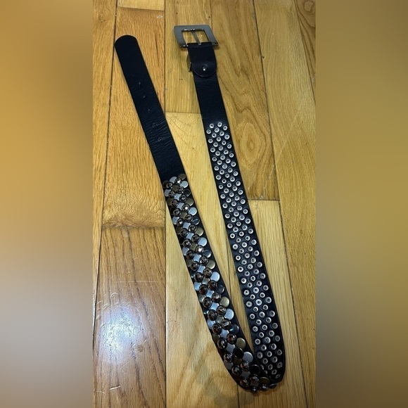 UNKNOWN Brand - Black Studded and Rhinestone Decorated Belt - Picture 4 of 9